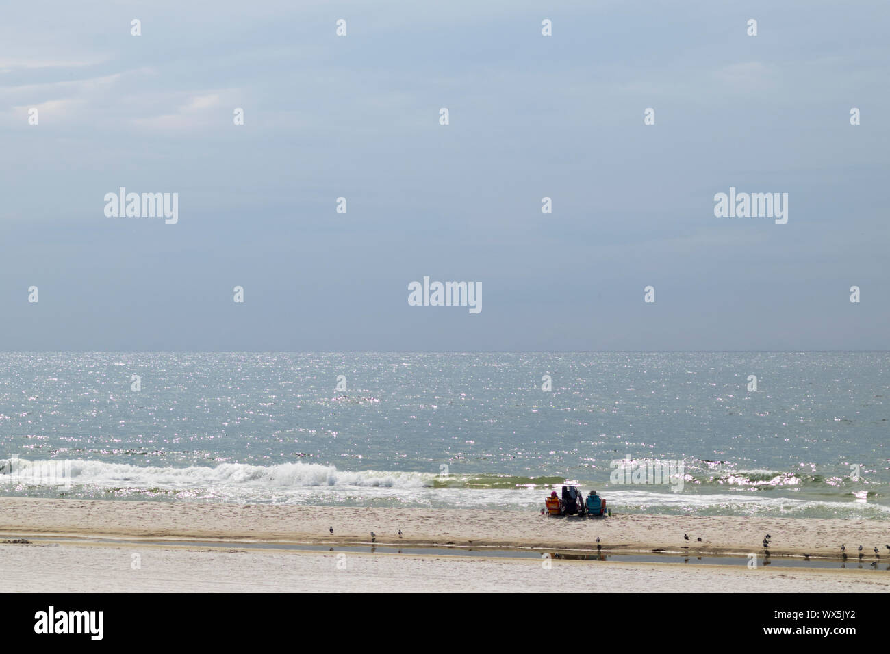 Beach and the Gulf of Mexico at Gulf Shores, Alabama. Stock Photo