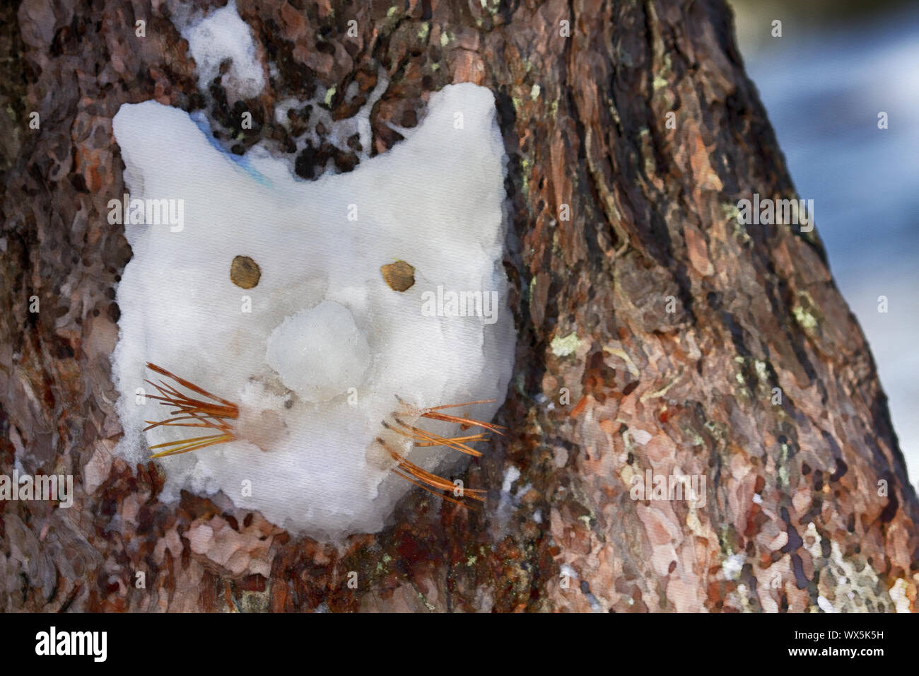 figures are made of snow glued to any surface Stock Photo - Alamy