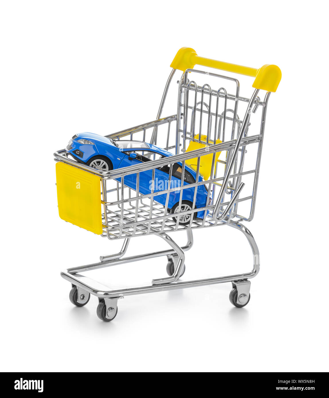 Toy car in shopping cart Stock Photo Alamy