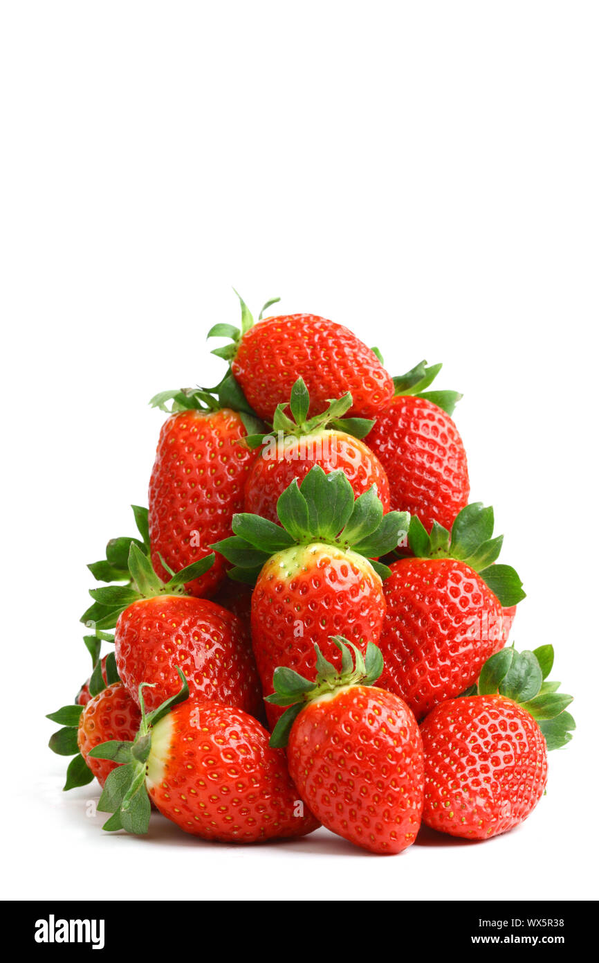 strawberry pile isolated on white background Stock Photo - Alamy