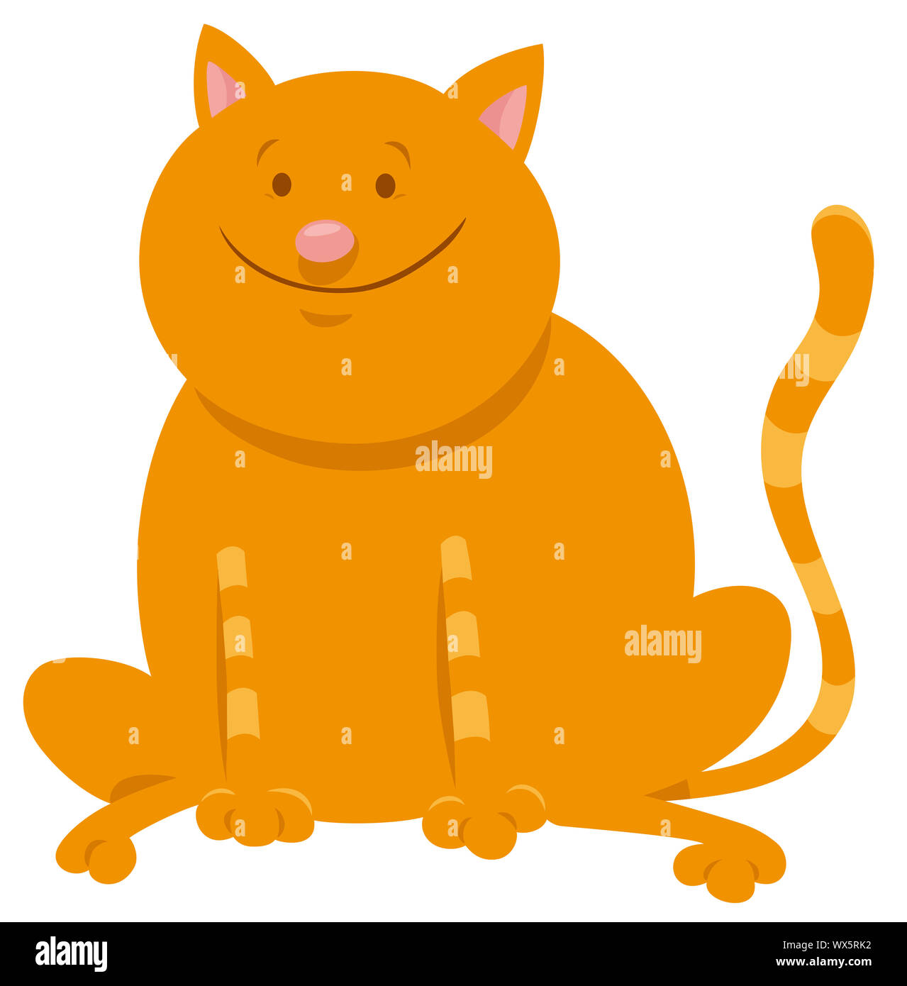 Cute Yellow Cat Cartoon Animal Character Stock Photo Alamy