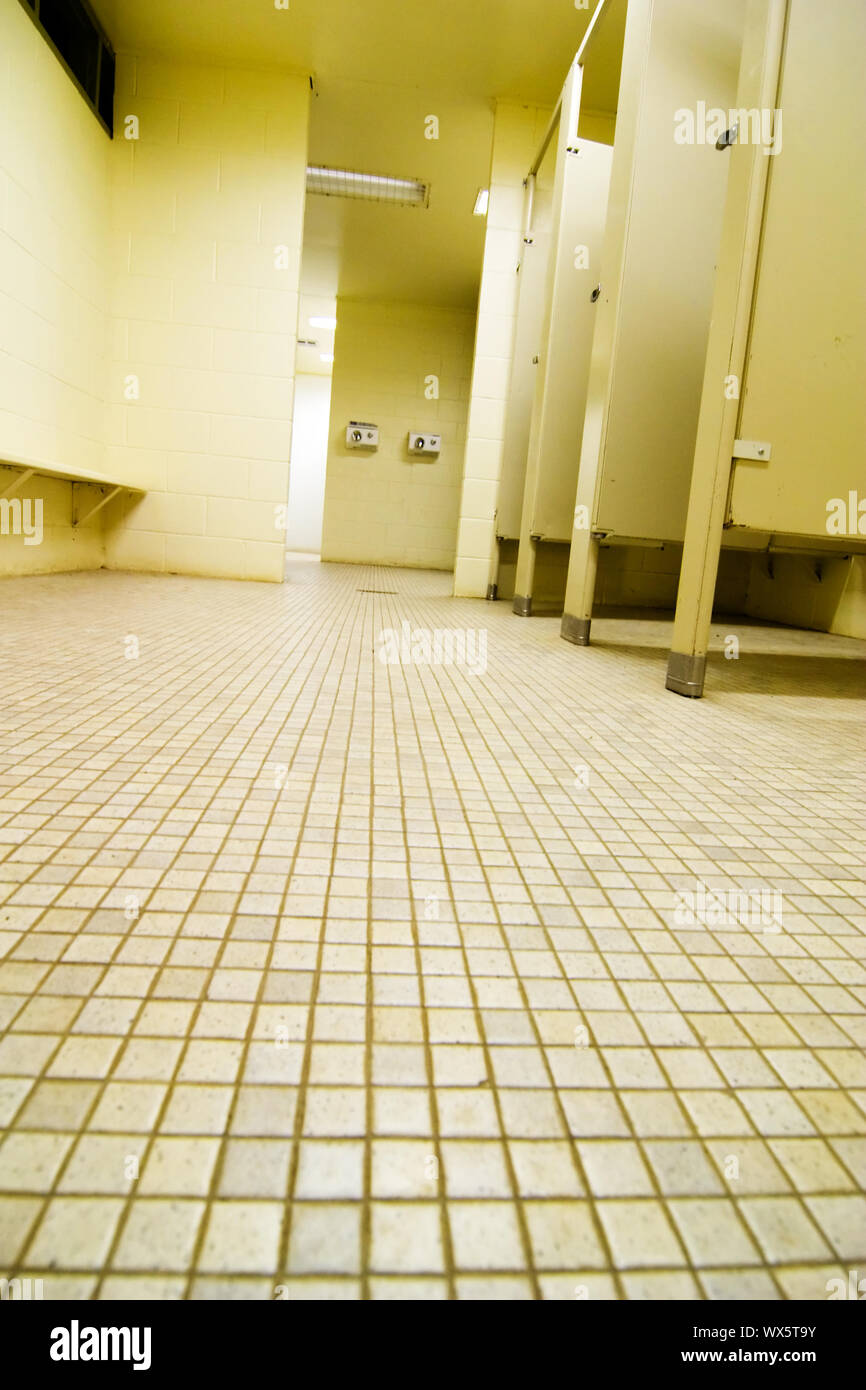 Change area in a public washroom. Stock Photo