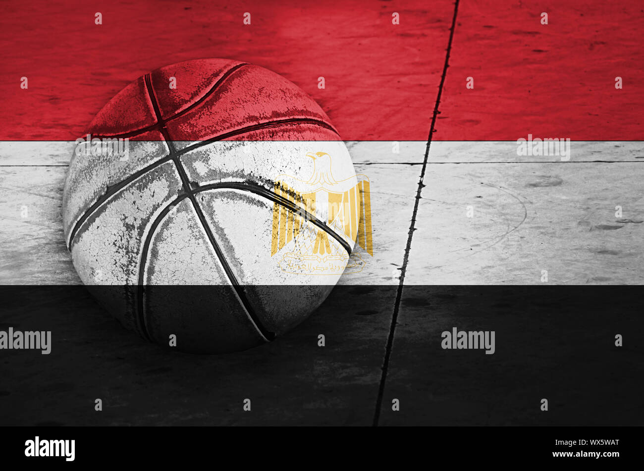 Flag of Egypt, background basketball ball Stock Photo Alamy