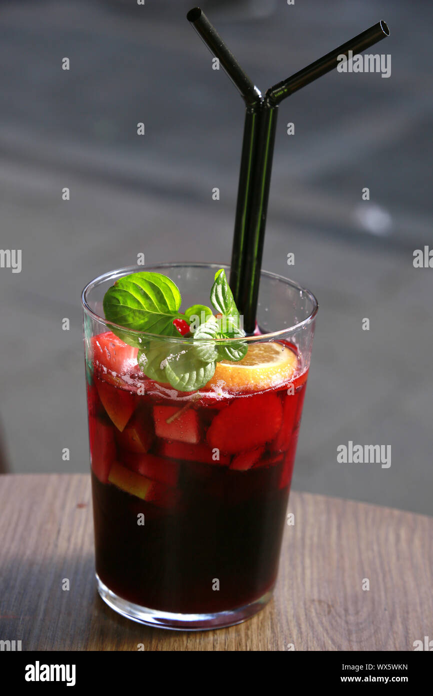 Sangria, spanish wine mixed drink Stock Photo Alamy