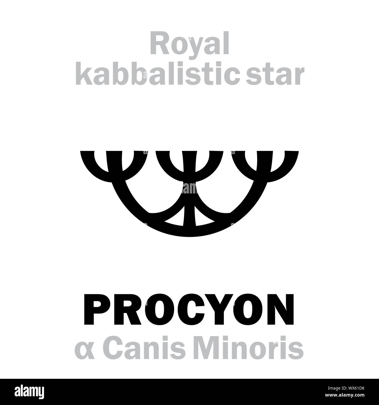 Astrology: PROCYON (The Royal Behenian kabbalistic star) Stock Photo