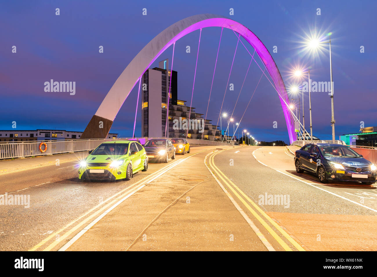 Clyde Arc Bridge Glasgow Stock Photo