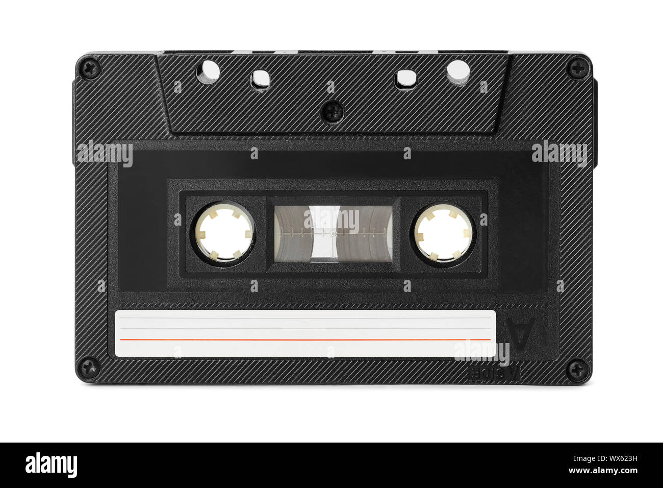 Audio cassette with blank label Stock Photo