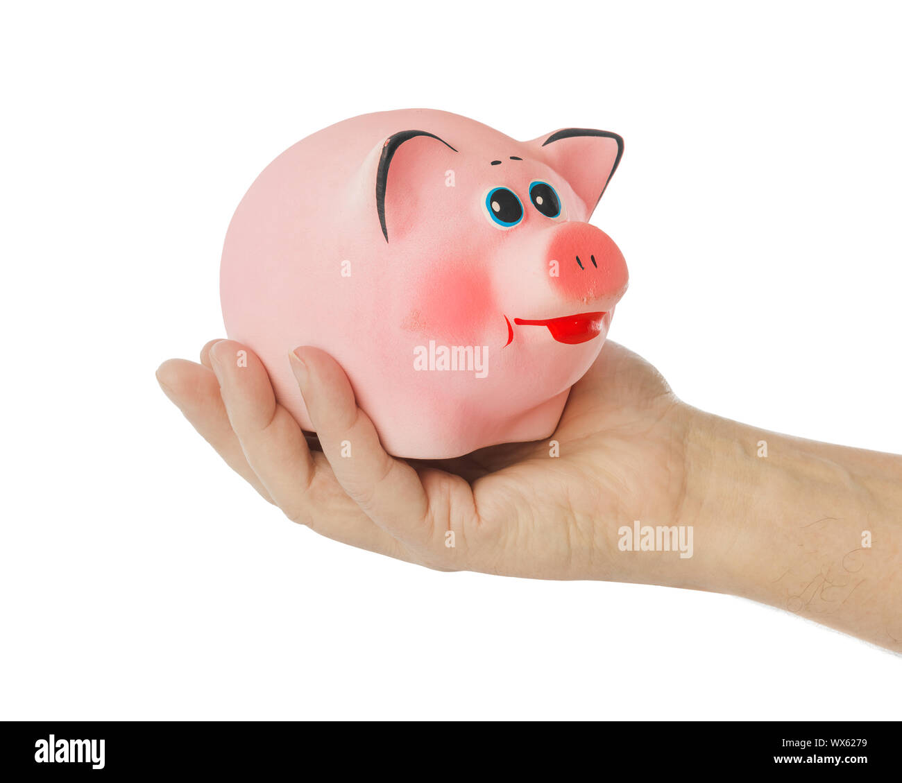 Piggy bank in hand Stock Photo
