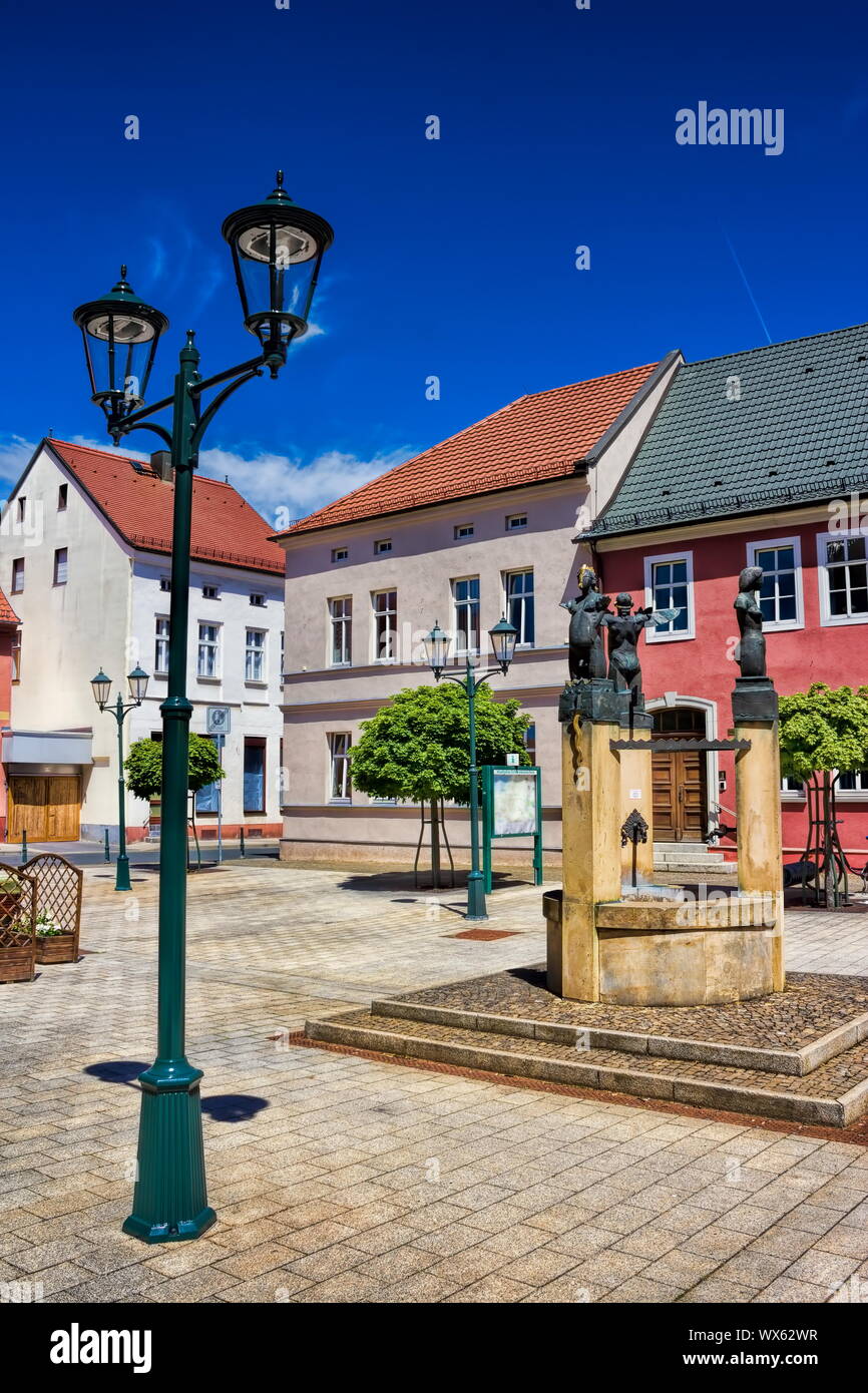 Gräfenhainichen, town hall square Stock Photo