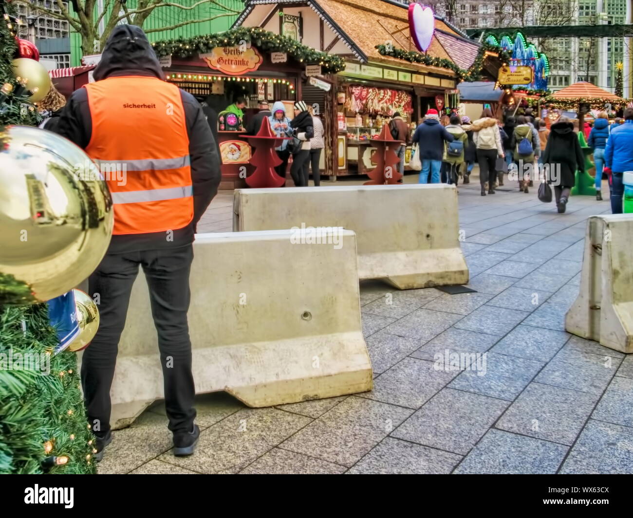 Breitscheidplatz, concrete bollards Stock Photo