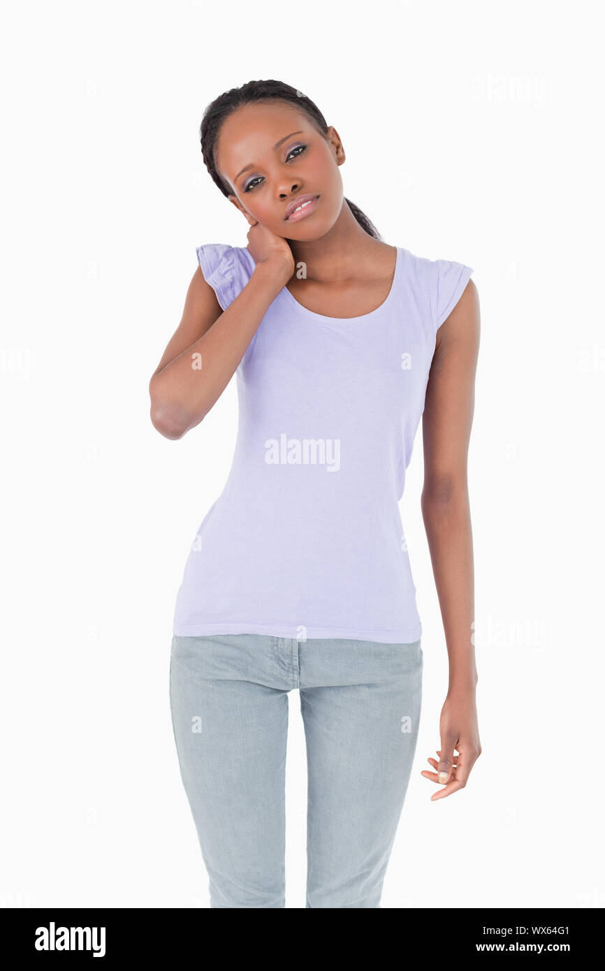 Young african woman neck pain hi-res stock photography and images - Alamy
