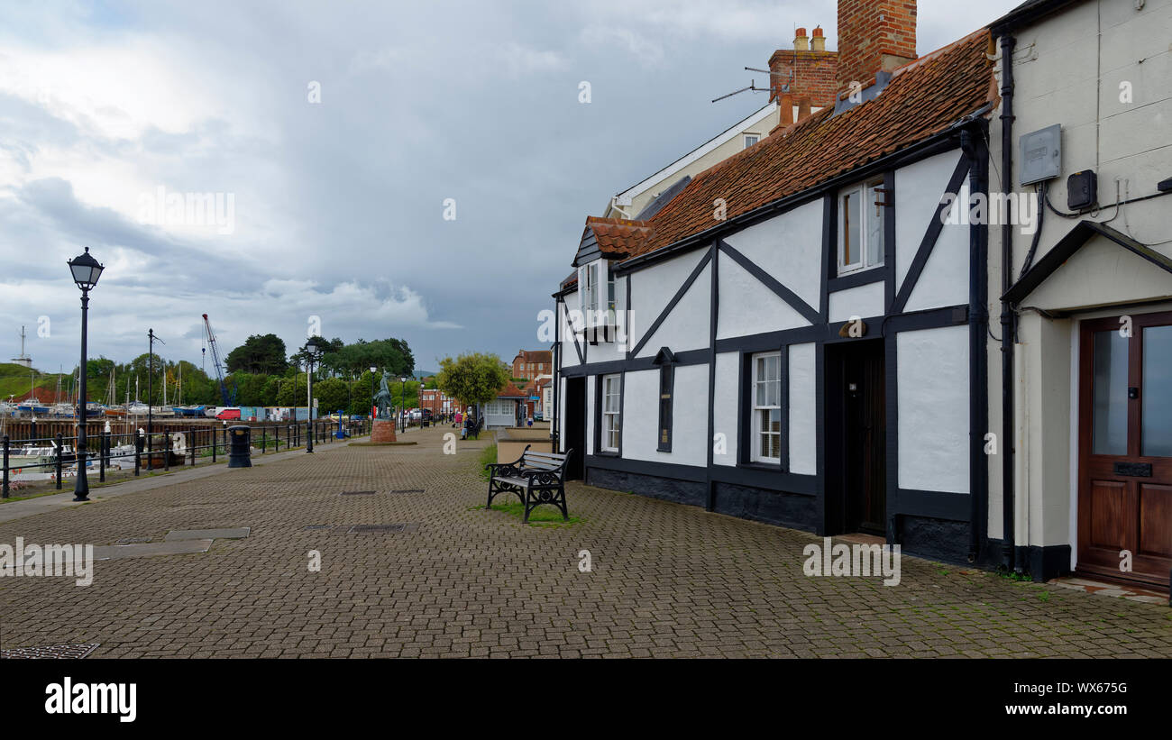 Storm Light over The Esplanade; Watchet Harbour, Somerset, UK Stock Photo