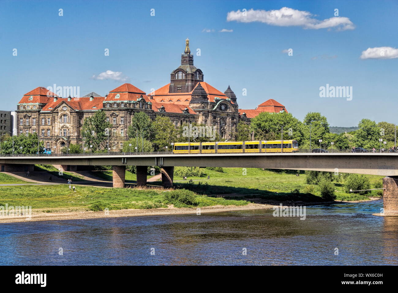 Dresden Carola Bridge Stock Photo
