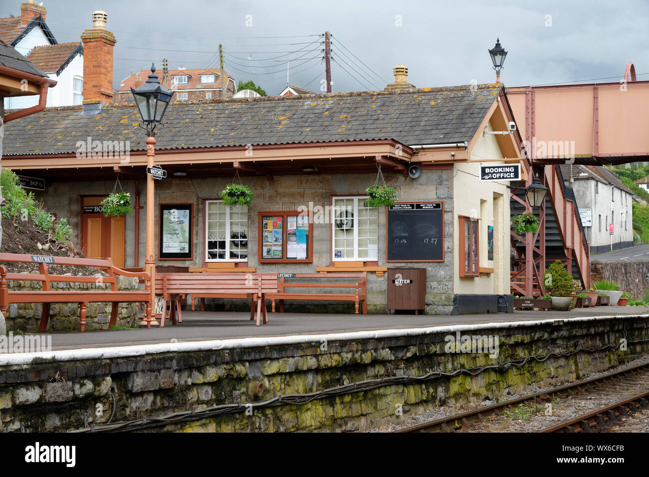 Restored Watchet Station on the West Somerset Railway, Watchet, Somerset, UK Stock Photo