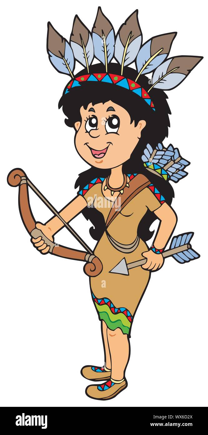 Cute Native American Indian girl Stock Vector Image & Art - Alamy