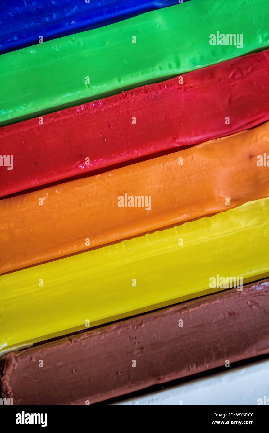 Multicoloured modelling clay Stock Photo
