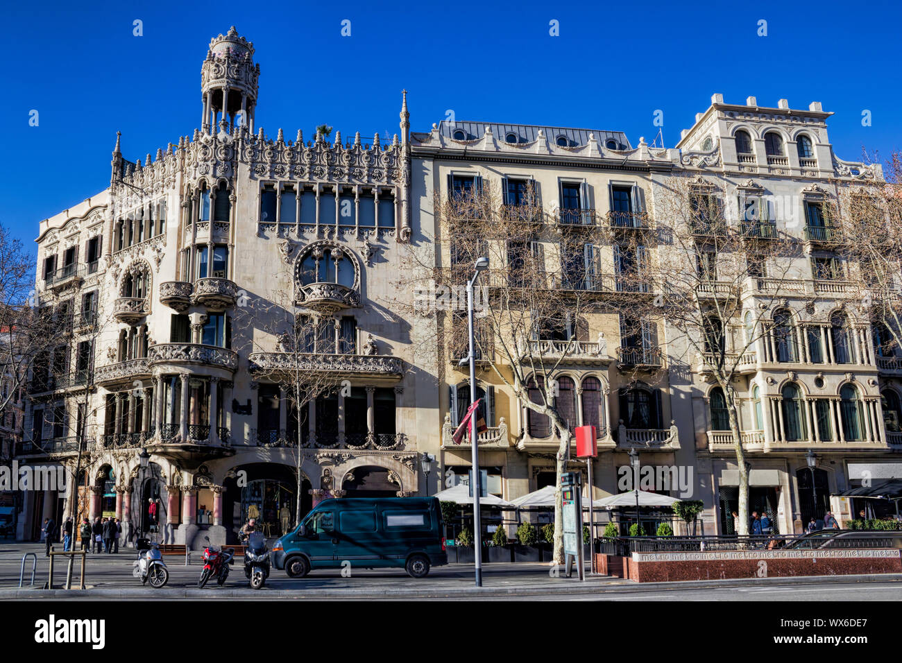 Barcelona Passeig de Gracia Stock Photo