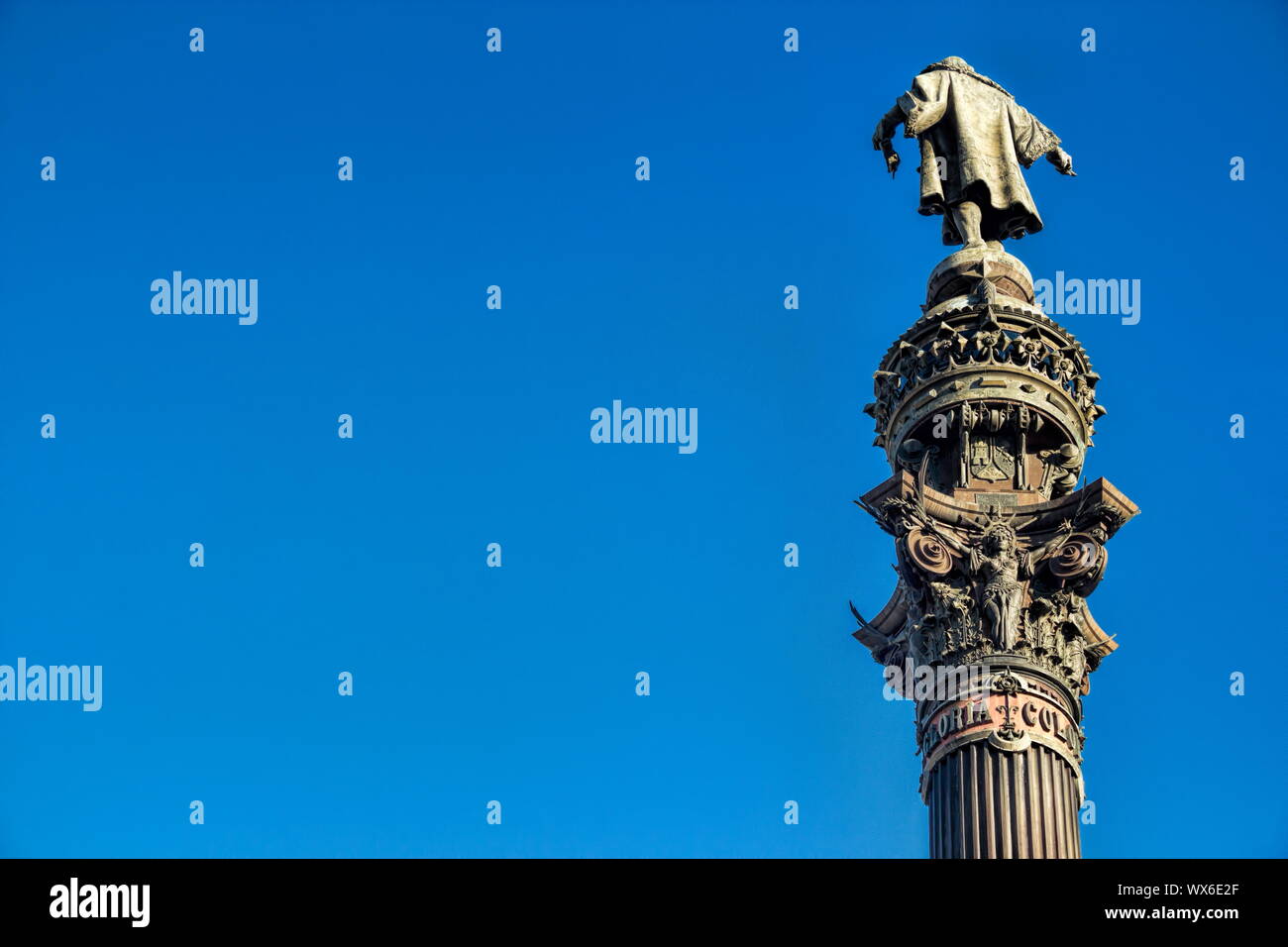 Barcelona Columbus Column Stock Photo - Alamy