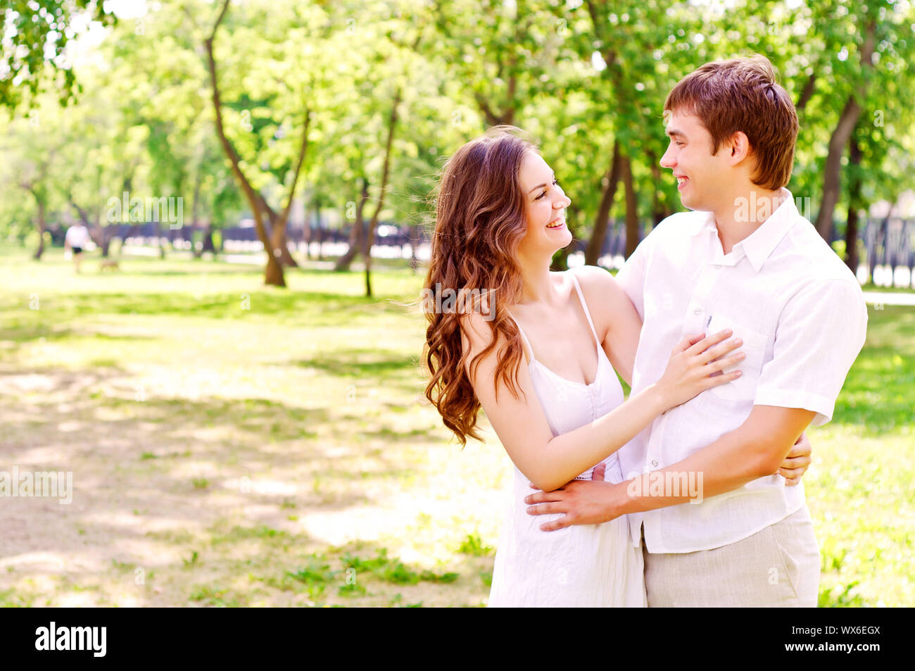 couple hugging in the park, have a good time together Stock Photo - Alamy