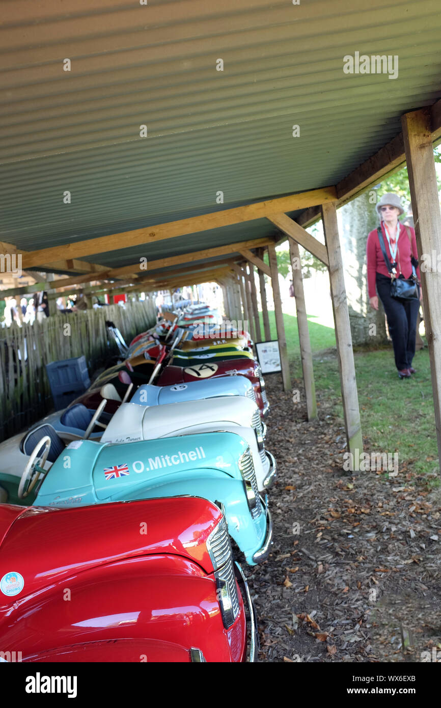 September 2019 - Austin J40 pedal cars at the Goodwood Revival Stock Photo