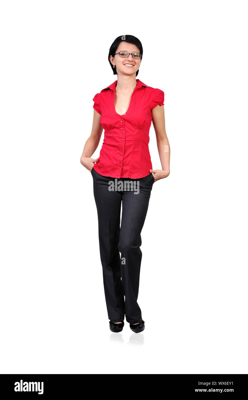beautiful girl on a white background Stock Photo - Alamy
