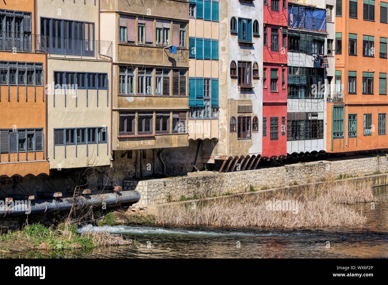 Girona, Waterfront living Stock Photo