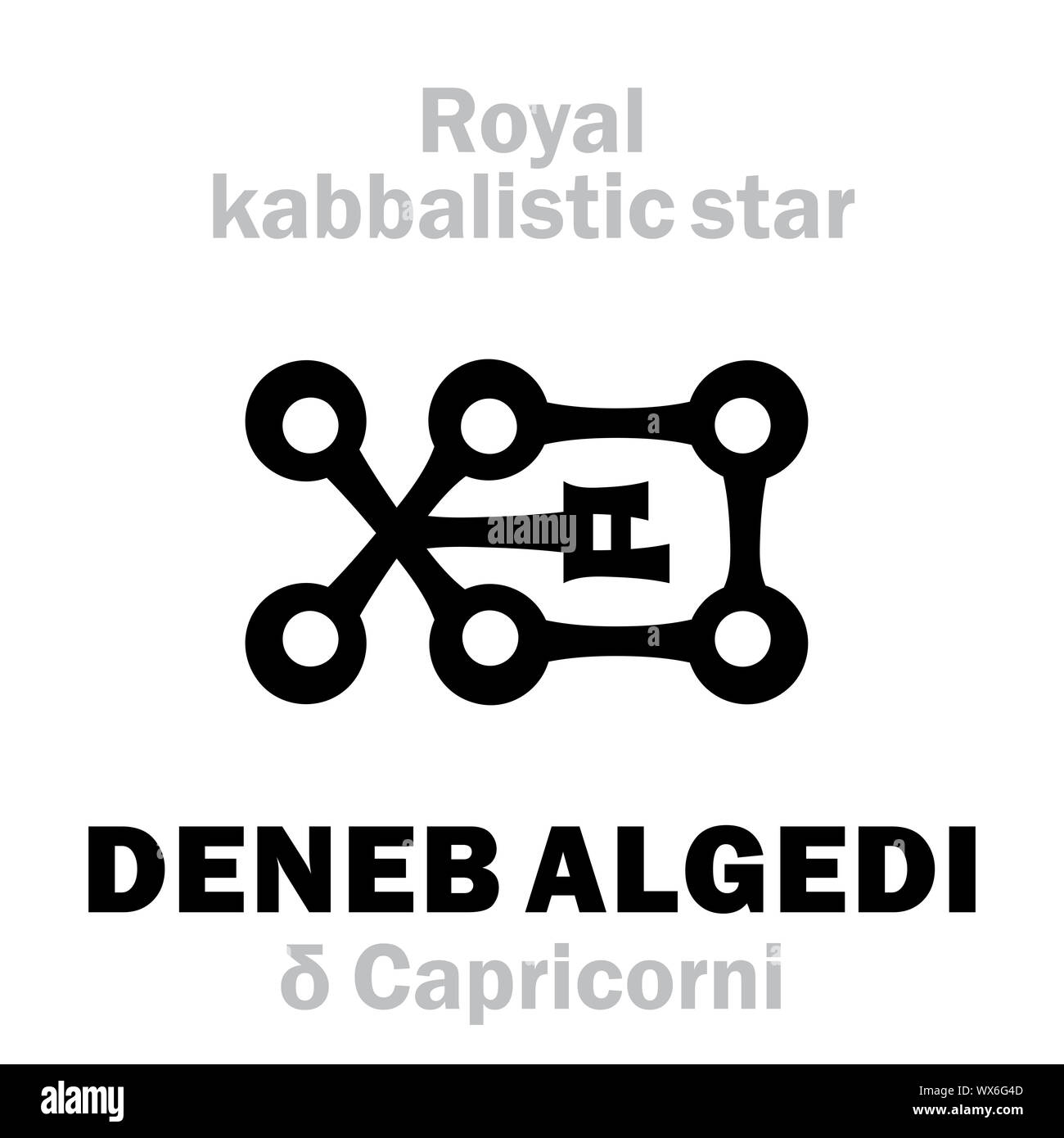 Astrology: DENEB ALGEDI (The Royal Behenian kabbalistic star) Stock Photo