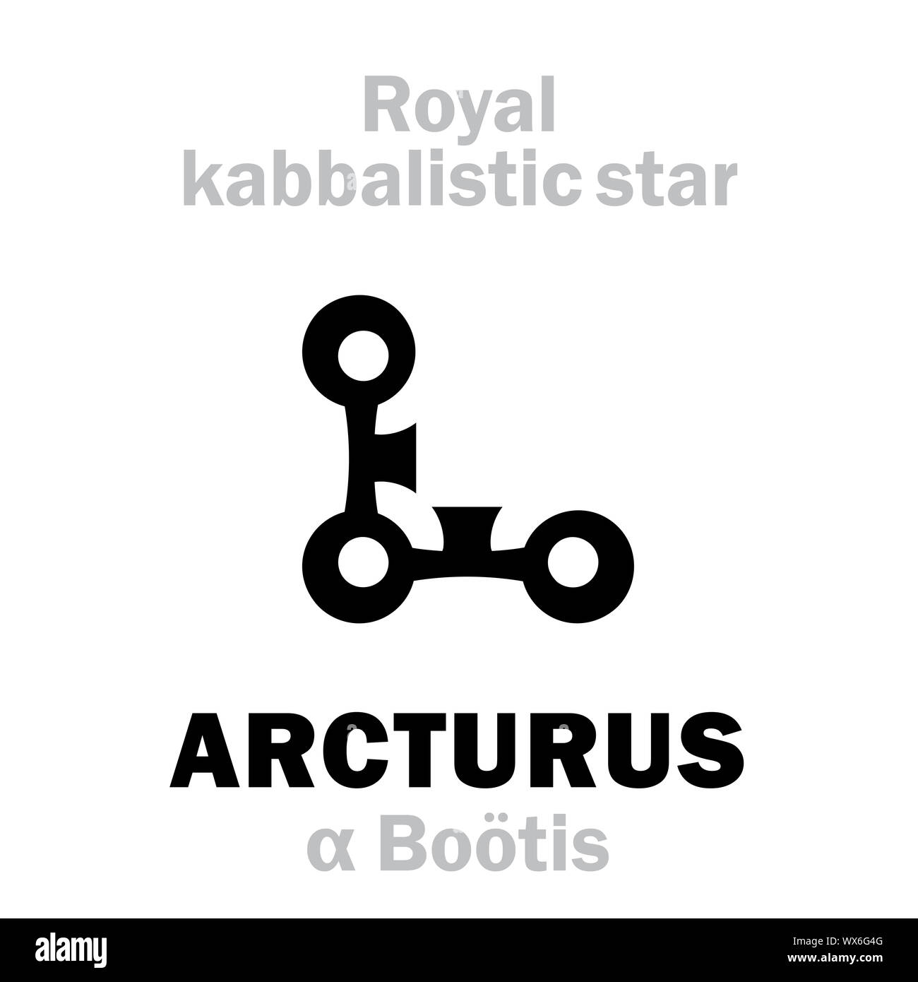 Astrology: ARCTURUS (The Royal Behenian kabbalistic star) Stock Photo