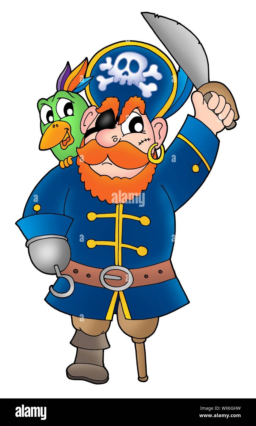 Пират с попугаем на плече картинки