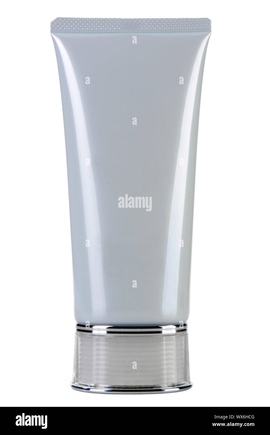 Blank white cosmetic tube on the white background Stock Photo - Alamy