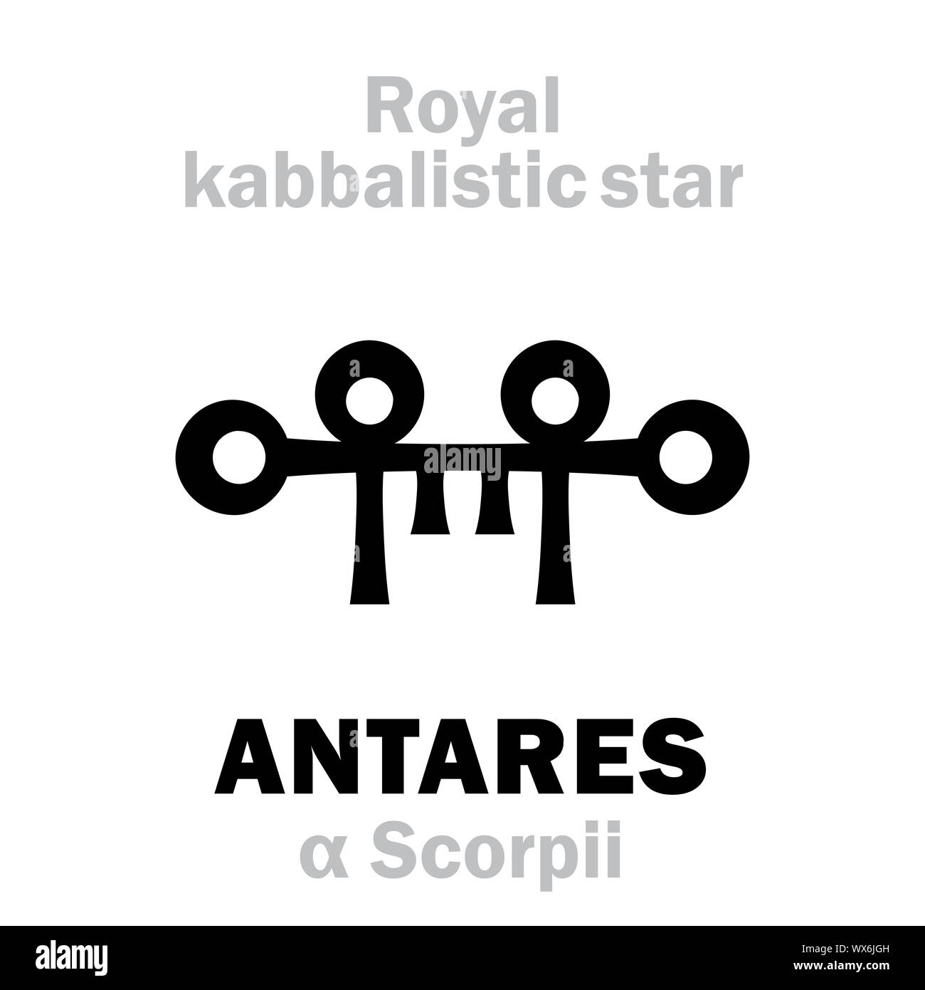 Astrology: ANTARES (The Royal Behenian kabbalistic star) Stock Photo