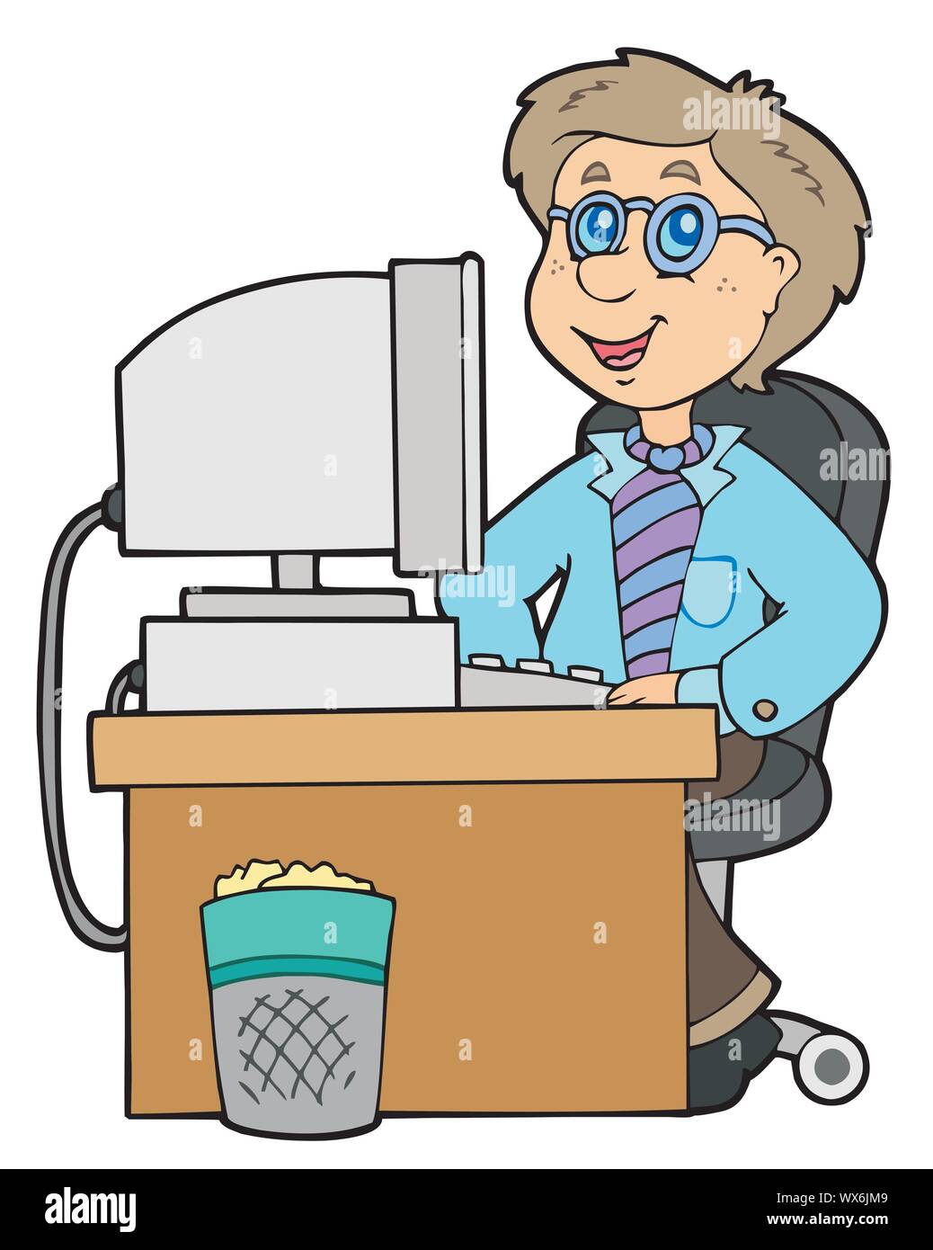 Cartoon office worker Stock Vector Image & Art - Alamy