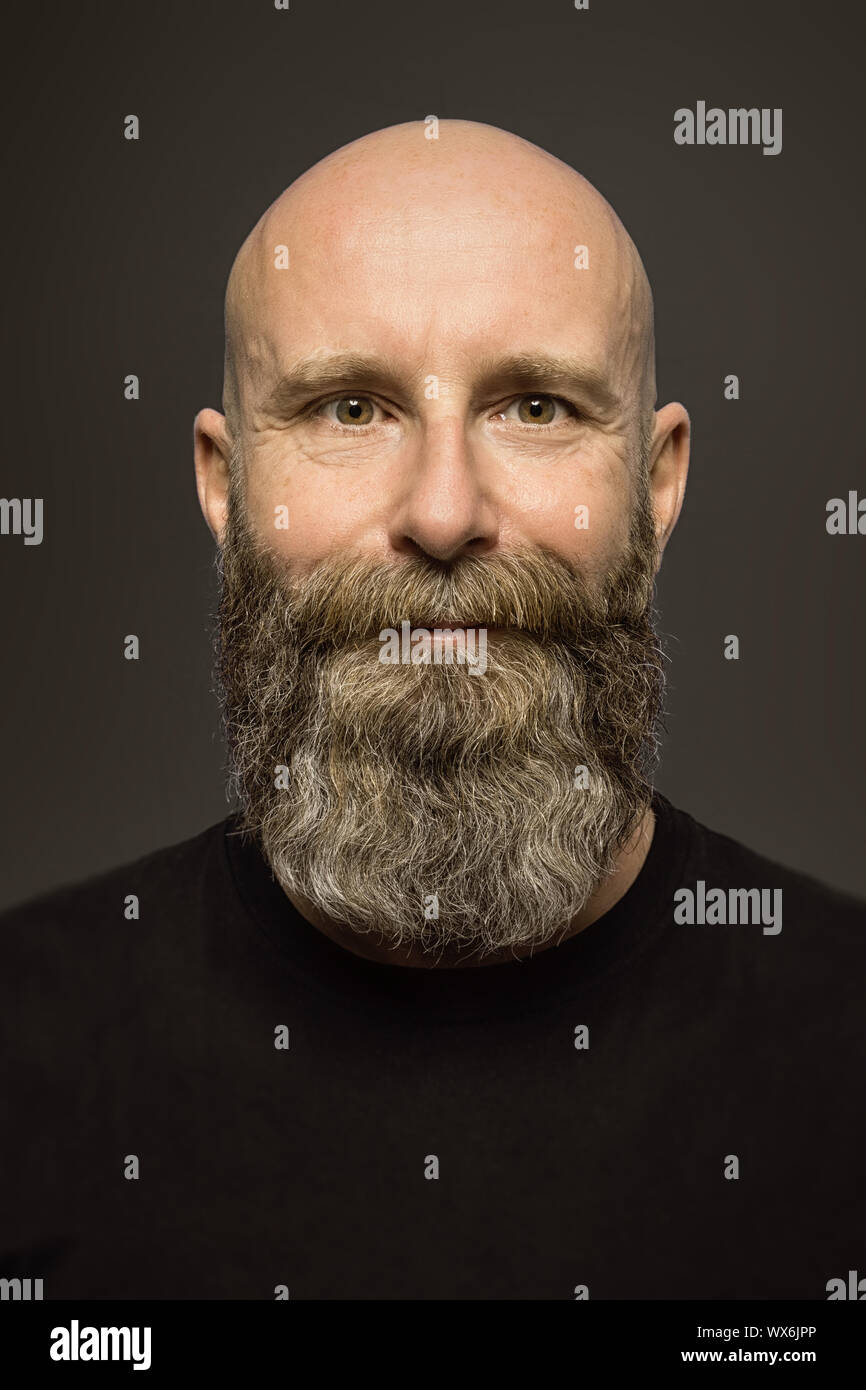 male portrait with long beard Stock Photo