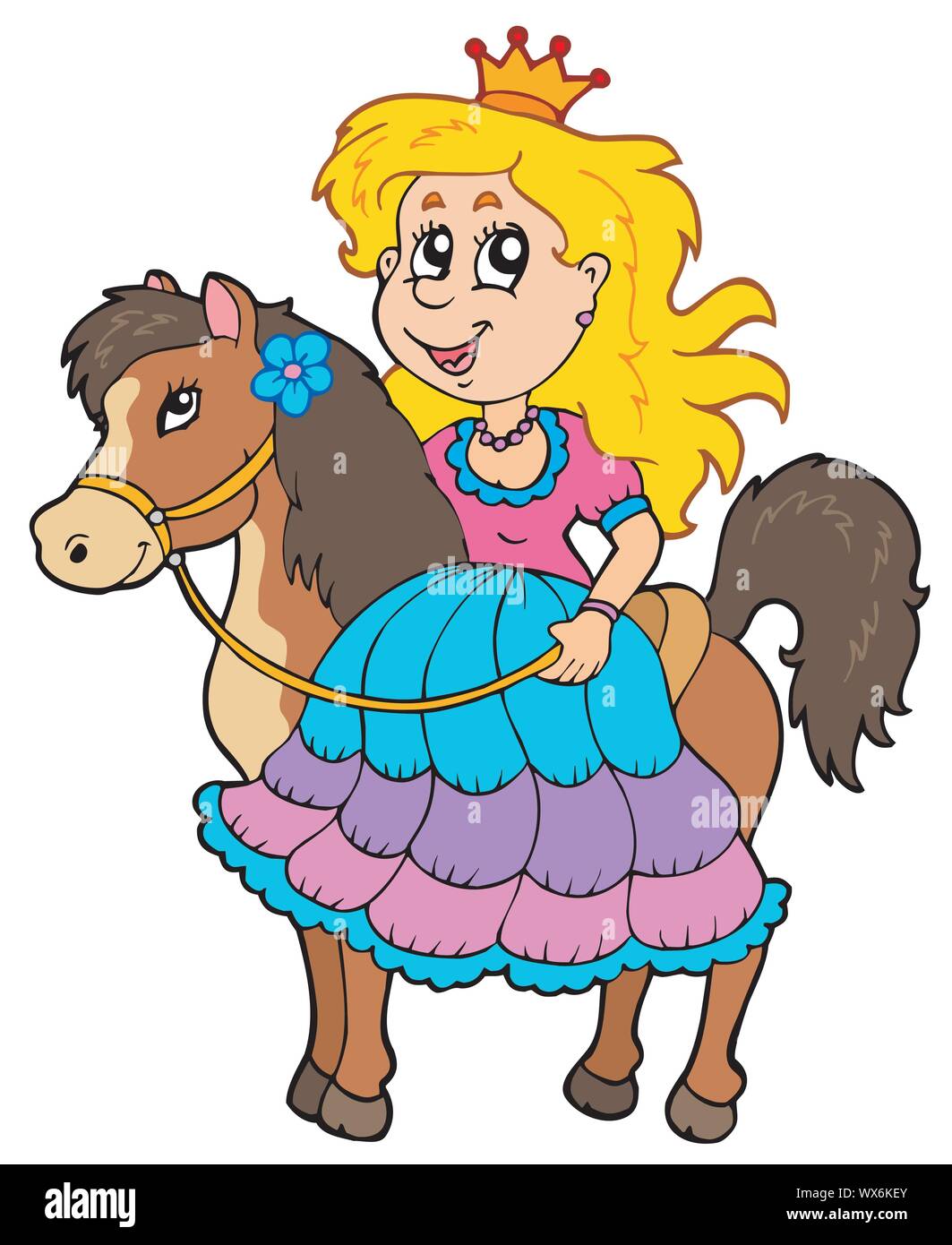 Cute princess riding horse Stock Vector Image & Art - Alamy