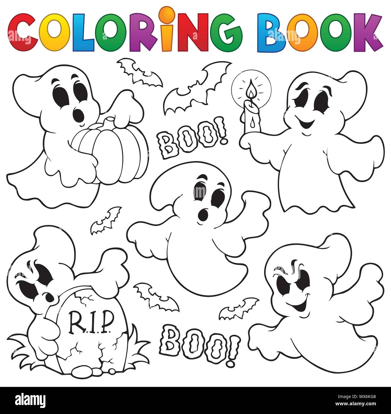 Coloring book ghost theme 1 Stock Vector Image & Art - Alamy