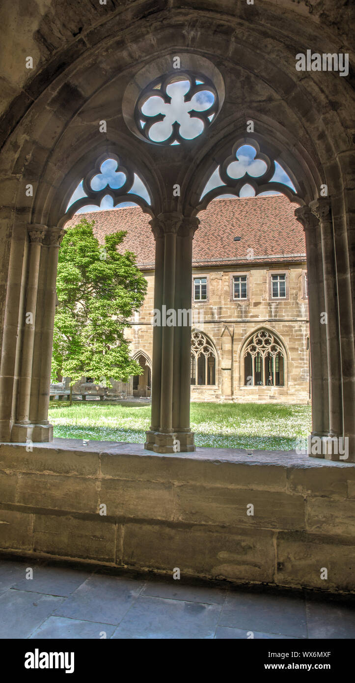 well conserved medieval abbey maulbronn window Stock Photo