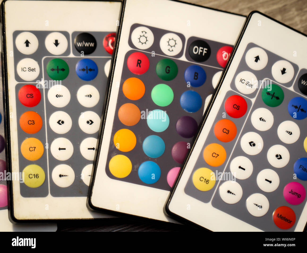 this is a detail view of four remote control Stock Photo - Alamy