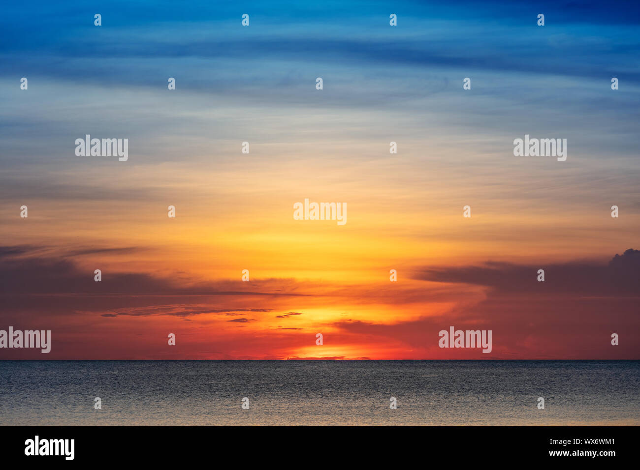 beautiful red sunset over sea Stock Photo - Alamy