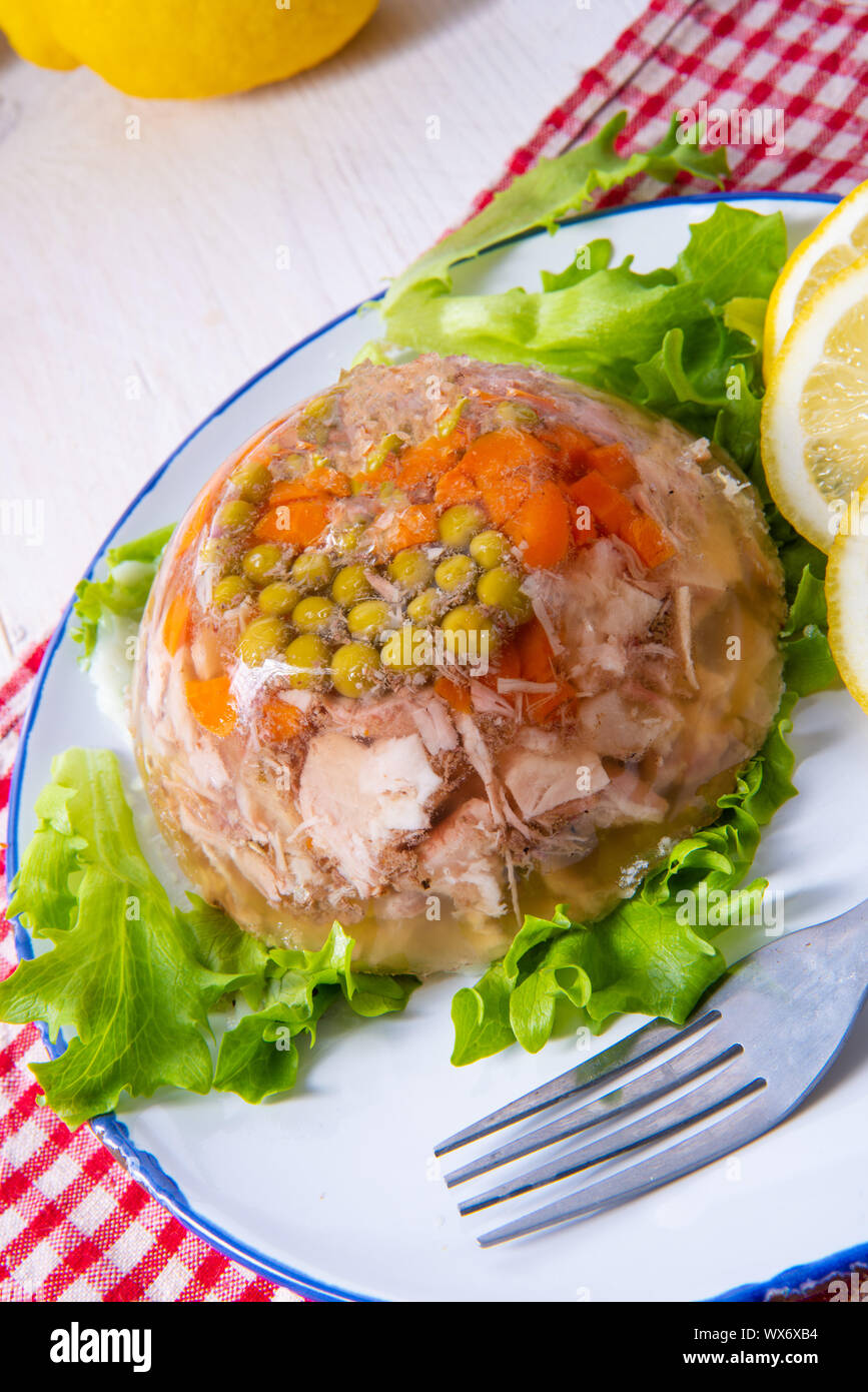 tasty aspic with pork knuckle and pork legs Stock Photo Alamy