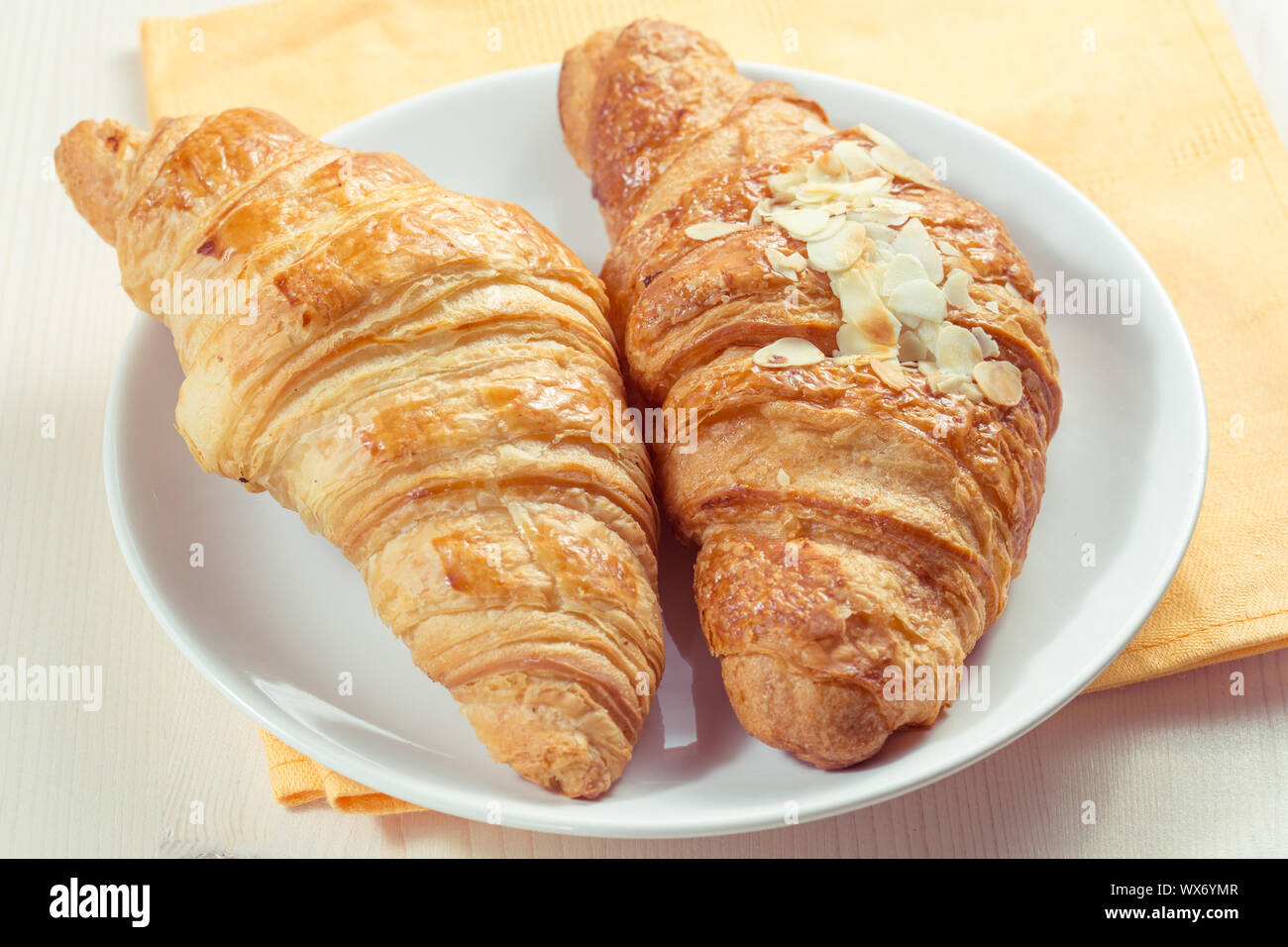 Fresh baked croissants Stock Photo Alamy