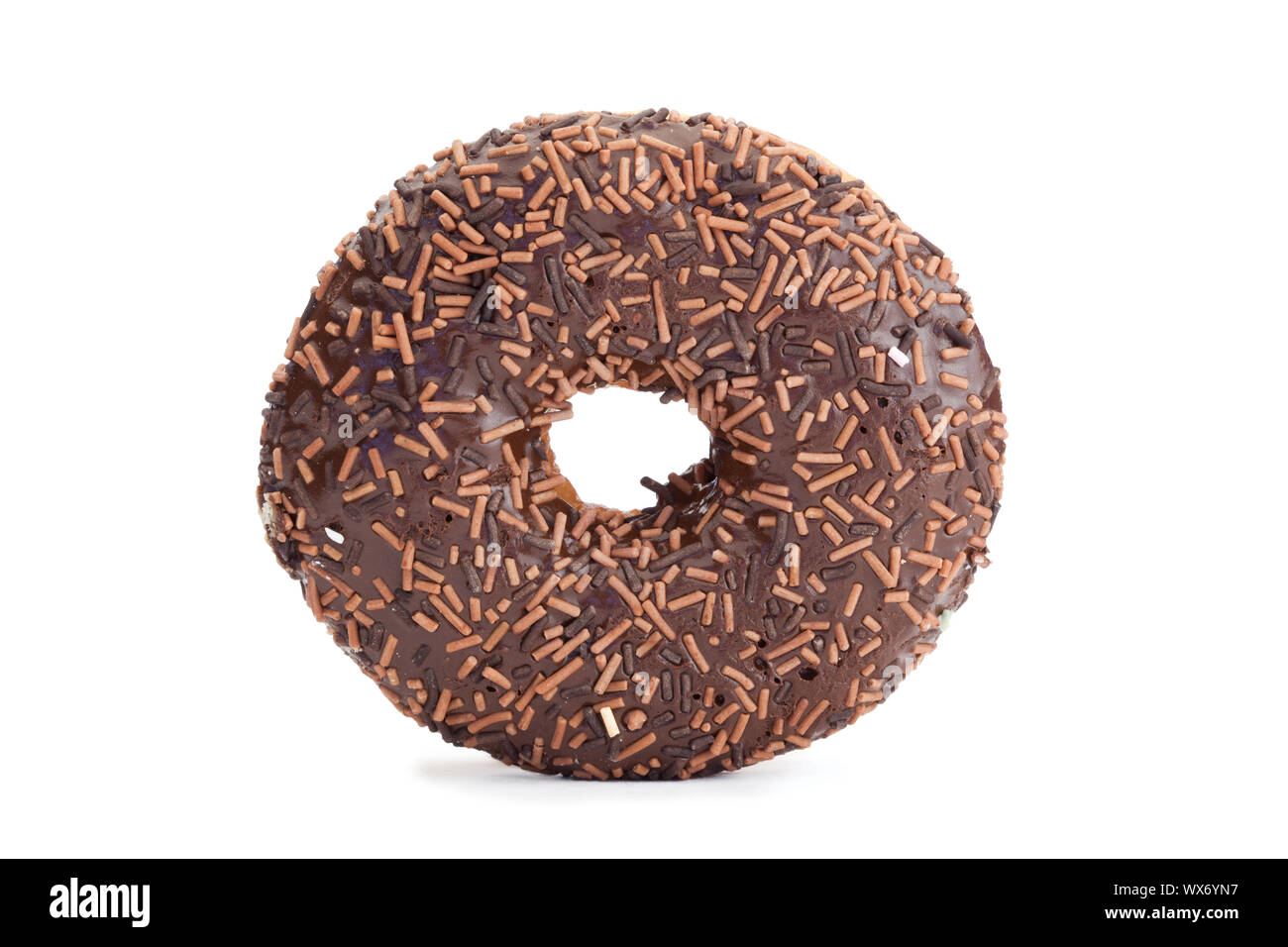 Chocolate donut isolated on a white background Stock Photo - Alamy