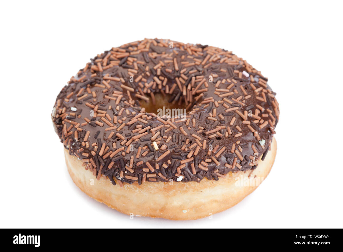 Chocolate donut isolated on a white background Stock Photo - Alamy
