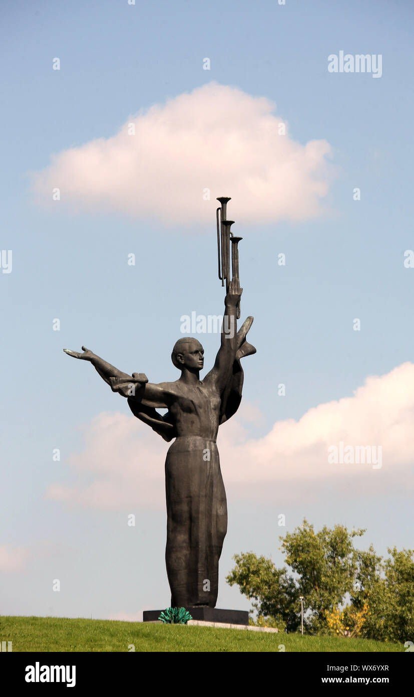 Mother Motherland sculpture at Belarusian Great Patriotic War Museum in Minsk Stock Photo