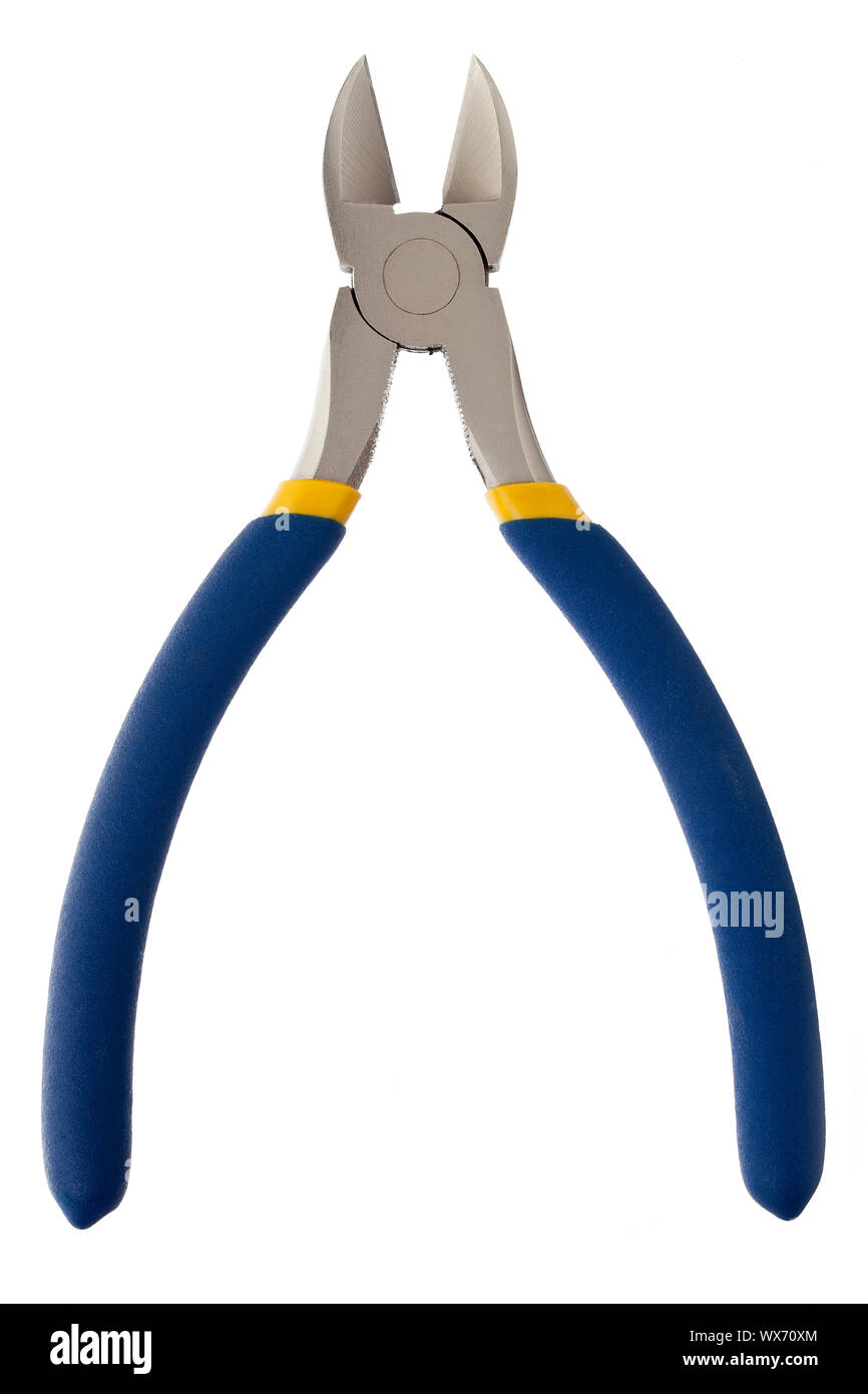 Blue pliers isolated on white background Stock Photo Alamy