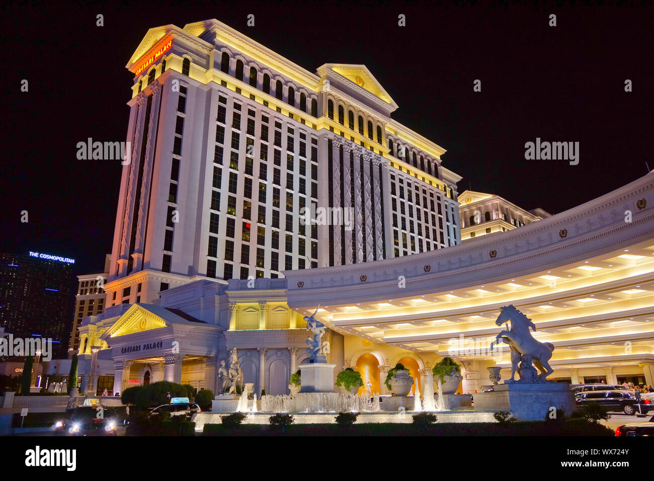 ceasars palace casino and hotel at night Stock Photo