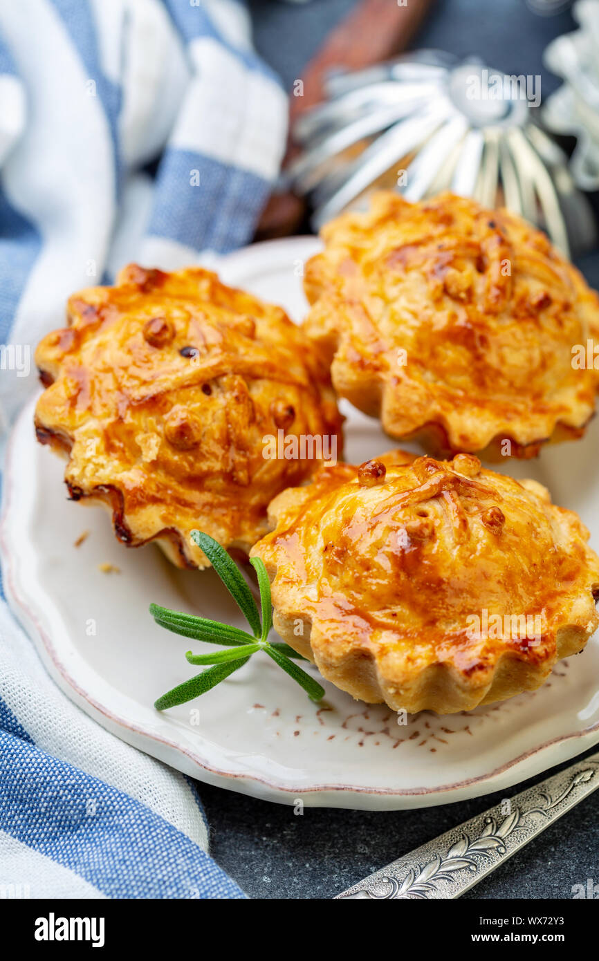 Homemade mini minced meat pies on a plate Stock Photo - Alamy