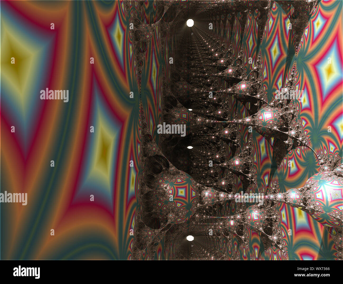 abstract colorful faraktal images 3d rendering Stock Photo