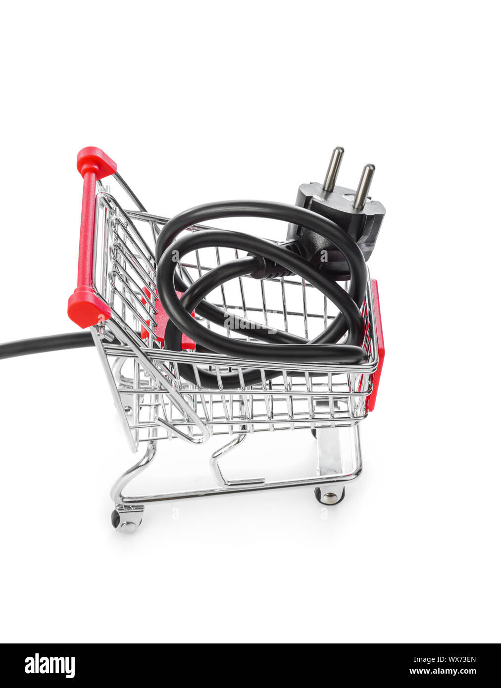 Electric plug in shopping cart Stock Photo Alamy