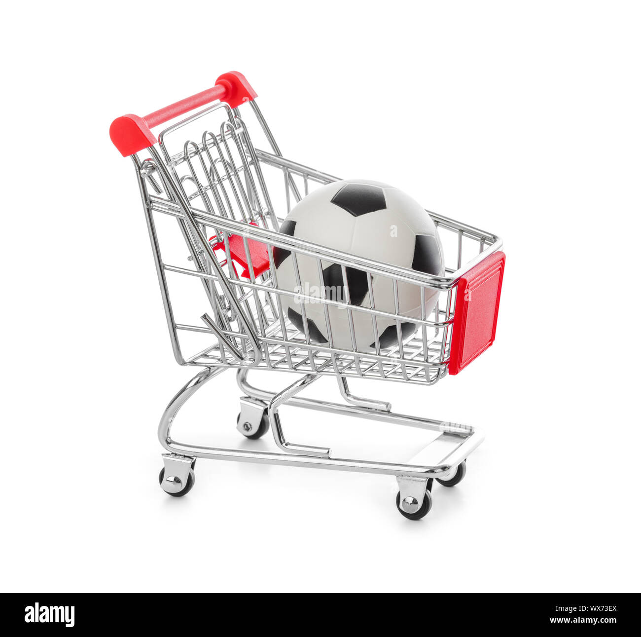Soccer ball in shopping cart Stock Photo Alamy