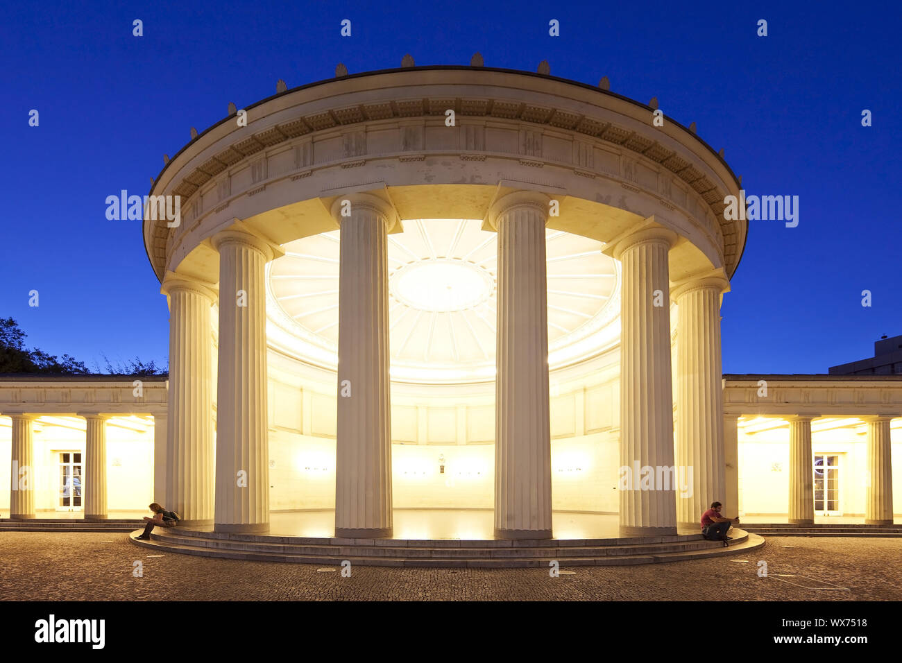 Elisenbrunnen in the evening, Aix-la-Chapelle, North Rhine-Westphalia, Germany, Europe Stock Photo